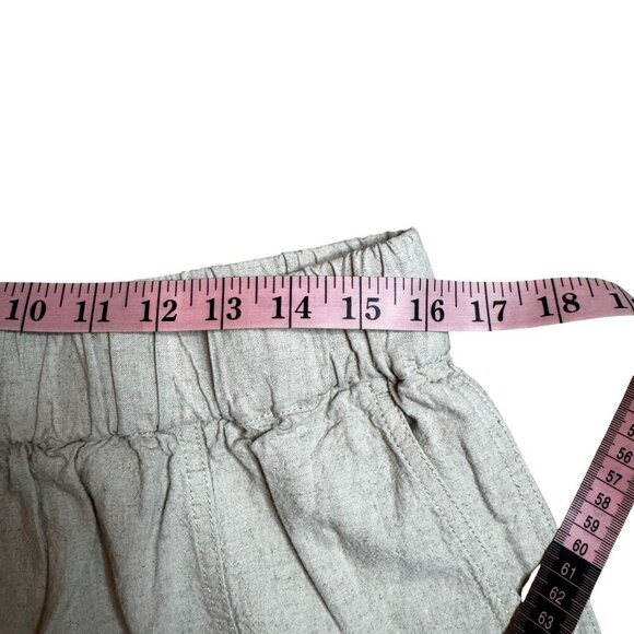 Madewell Womens Pull On Linen-Blend Elastic Waist Shorts Pockets Beige Large NWT - Picture 6 of 8